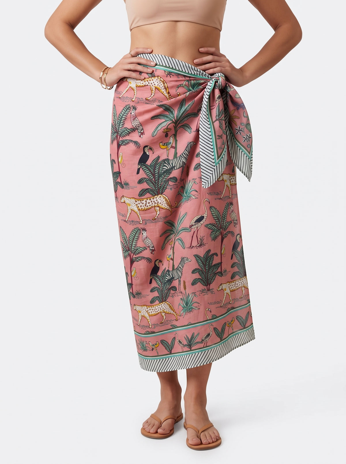Pastel Peach Safari Sarong - Beach Cover