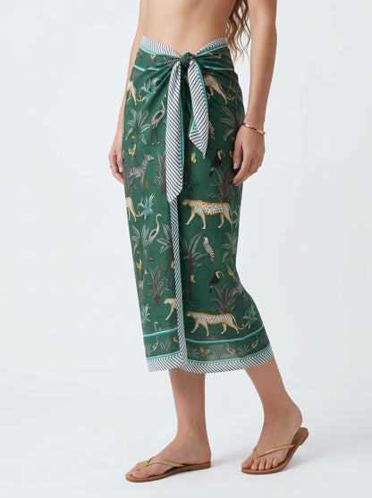 Emerald Green Safari Sarong - Beach Cover