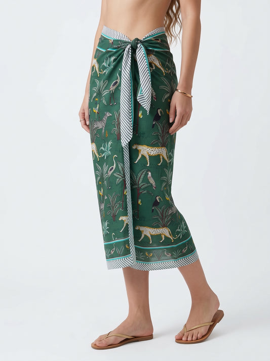 Emerald Green Safari Sarong - Beach Cover