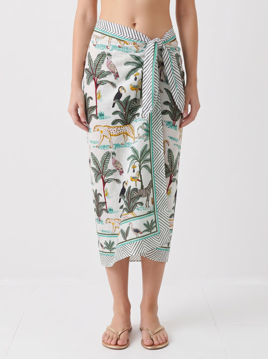 White Safari Sarong - Beach Cover