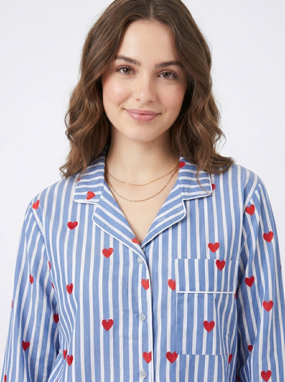Blueberry Love Cotton Night Suit Set – Elegant Two Piece Pajama Set description
