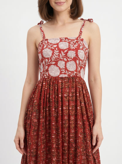 Scarlet Bloom – Red Floral Luxe Dress