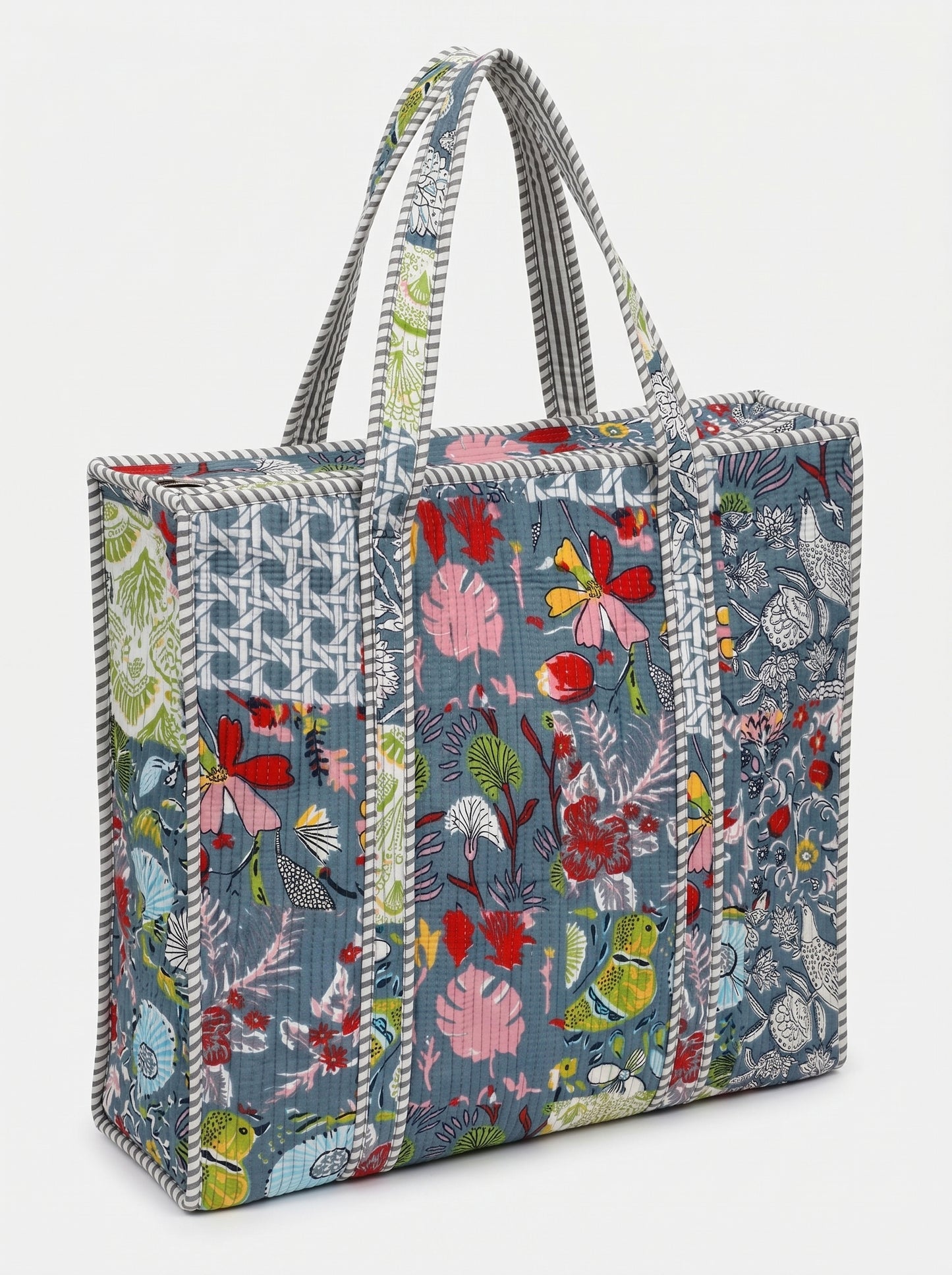 Grey Patchwork – Wander Tote Bag 18x18