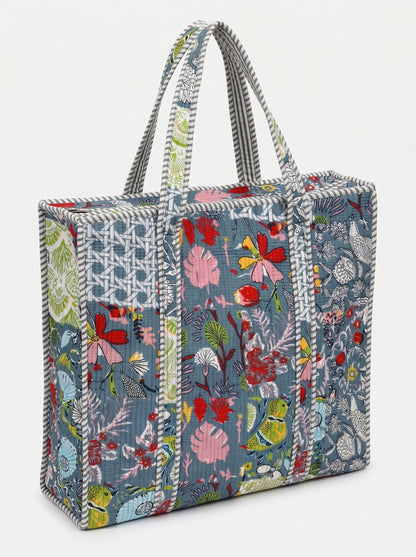 Grey Patchwork – Wander Tote Bag 18x18