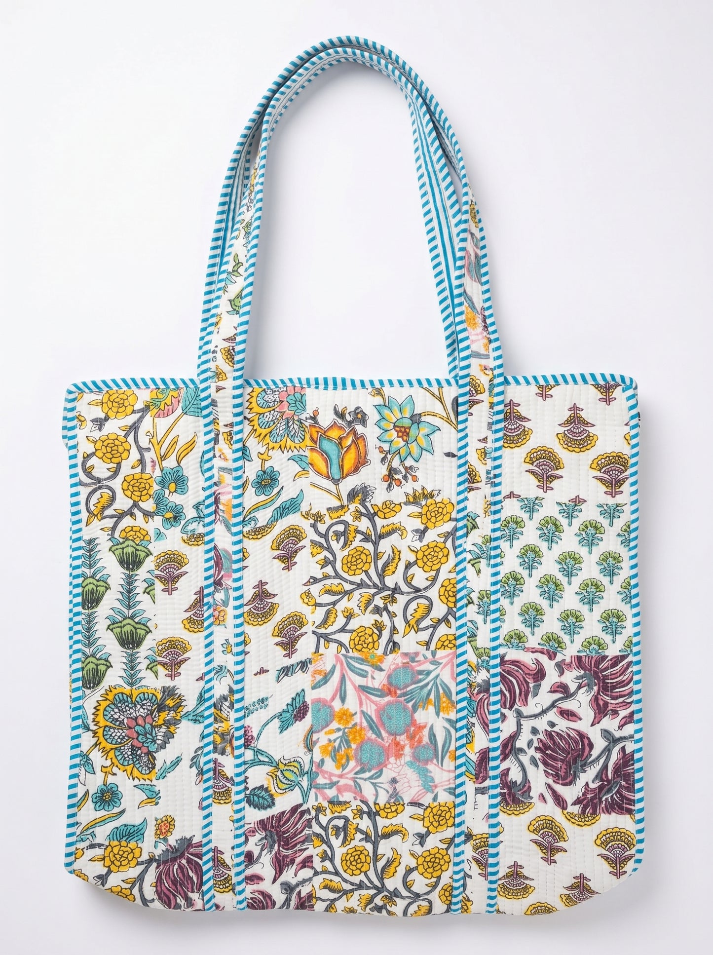 White patchwork – Wander Tote Bag 18x18