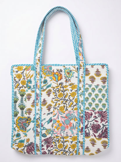 White patchwork – Wander Tote Bag 18x18