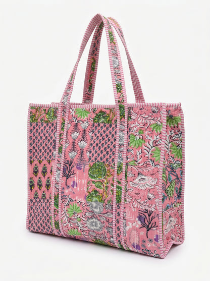 Pink patchwork – Wander Tote Bag 18x18
