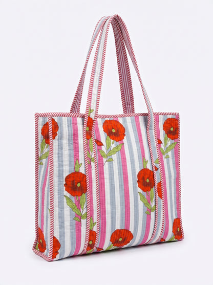 Pink Stripes Sunshine – Wander Tote Bag 18x18