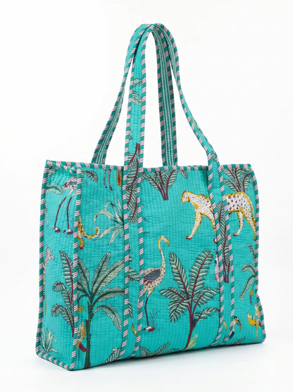 Teal Safari – Wander Tote Bag 18x18