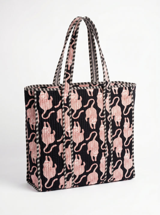Black Royal tiger – Wander Reversible Tote Bag 18x18