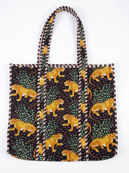Navy blue leopard – Wander Tote Bag 18x18