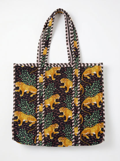 Navy blue leopard – Wander Tote Bag 18x18
