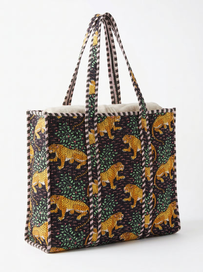 Navy blue leopard – Wander Tote Bag 18x18