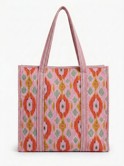 Pink Ikkat – Wander Tote Bag 18x18