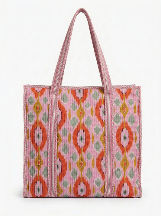 Pink Ikkat – Wander Tote Bag 18x18