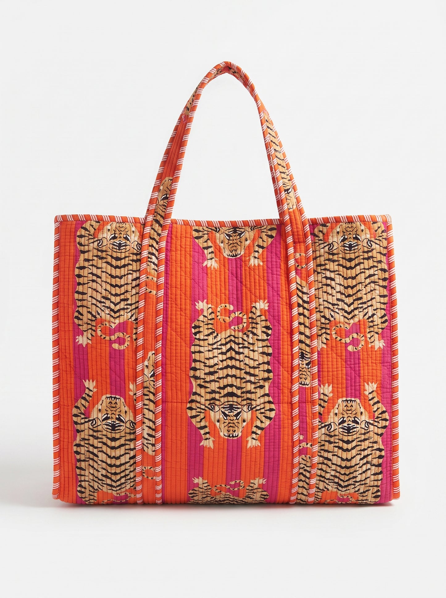 Tiger Orange Tango – Wander Reversible Tote Bag 18x18
