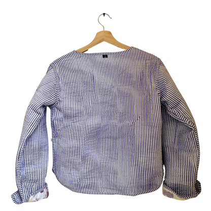 Lilac Purple Charm – Lavender Patchwork Cotton Quilted Reversible Jacket