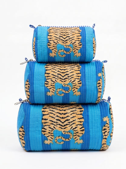 Blue Stripes Tiger Tibetan – Utility Pouch Pack of 3