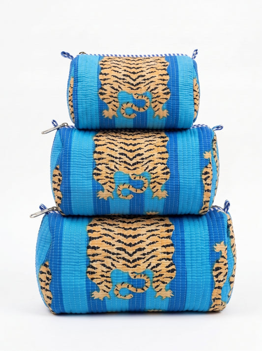Blue Stripes Tiger Tibetan – Utility Pouch Pack of 3