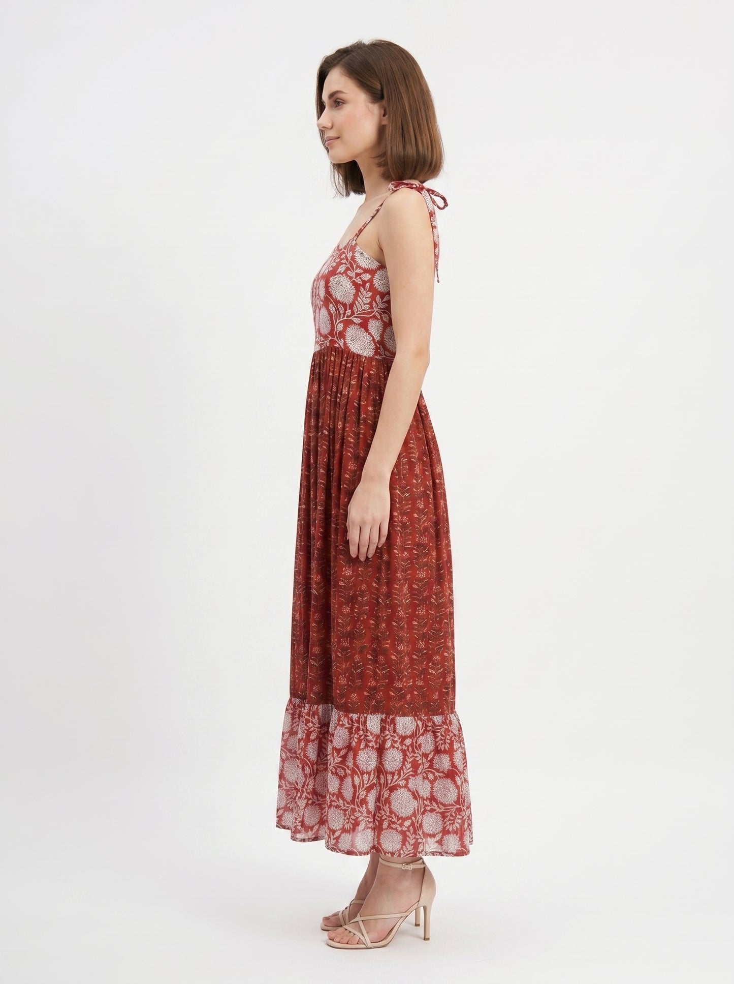Scarlet Bloom – Red Floral Luxe Dress