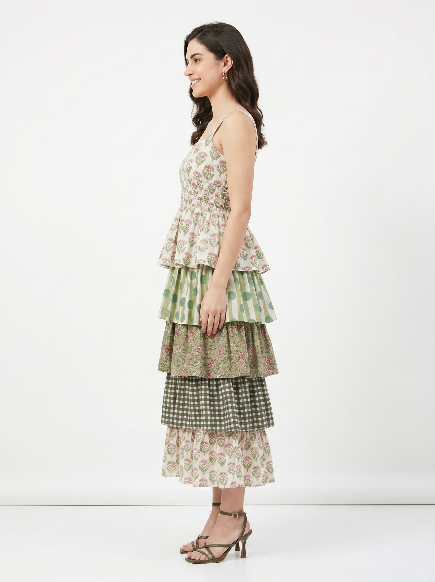 Emerald Frill – Green Floral Luxe Dress