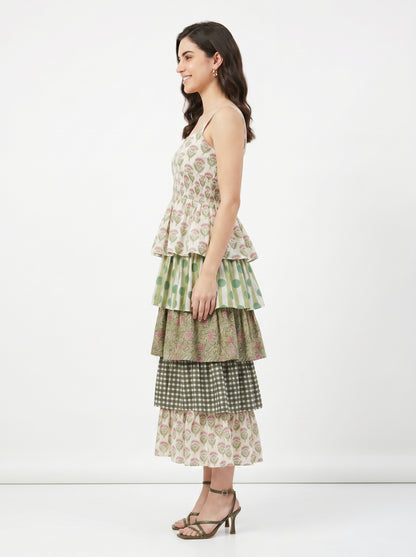 Emerald Frill – Green Floral Luxe Dress