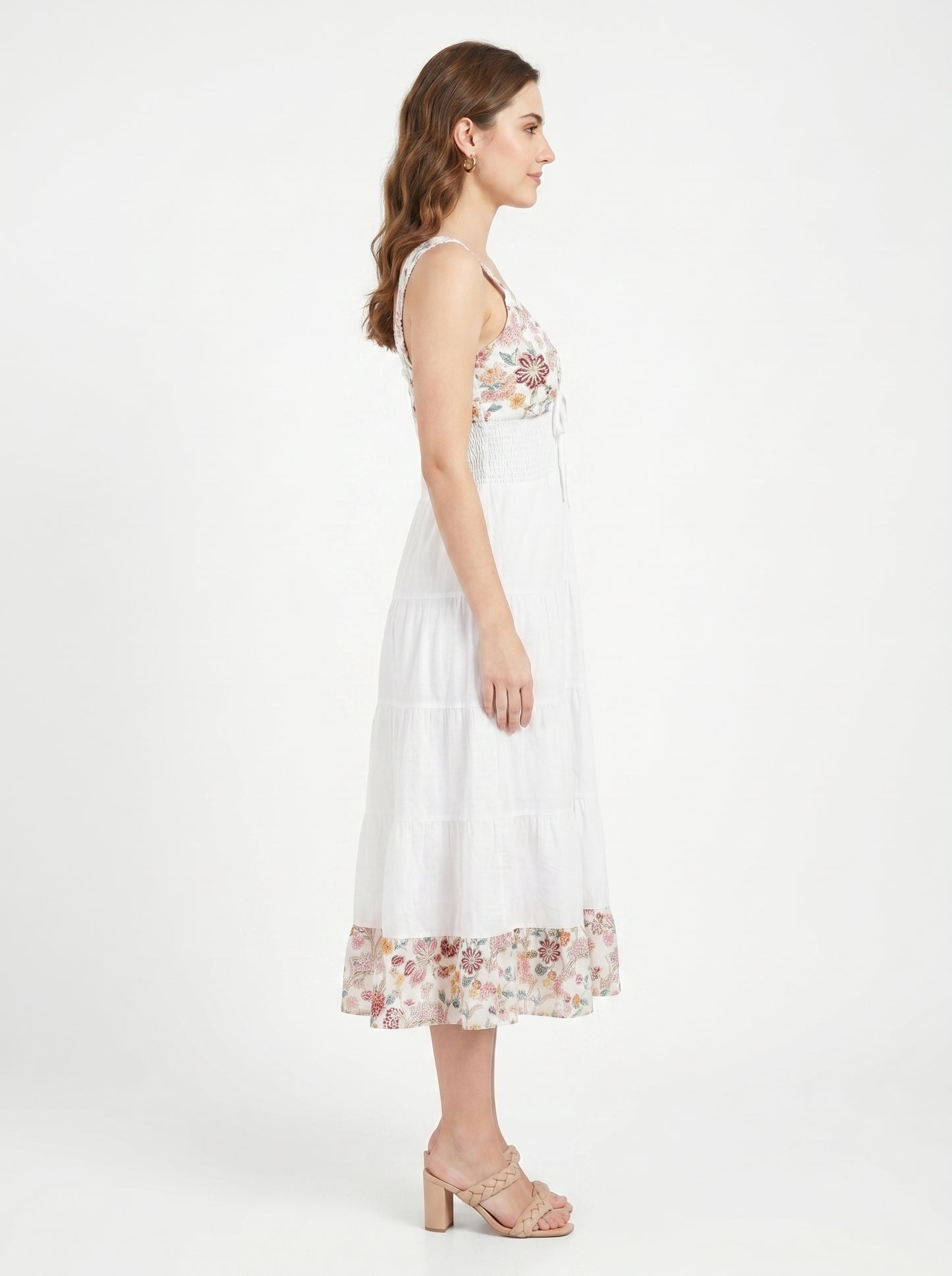 Ivory Bloom – White Floral Luxe Dress
