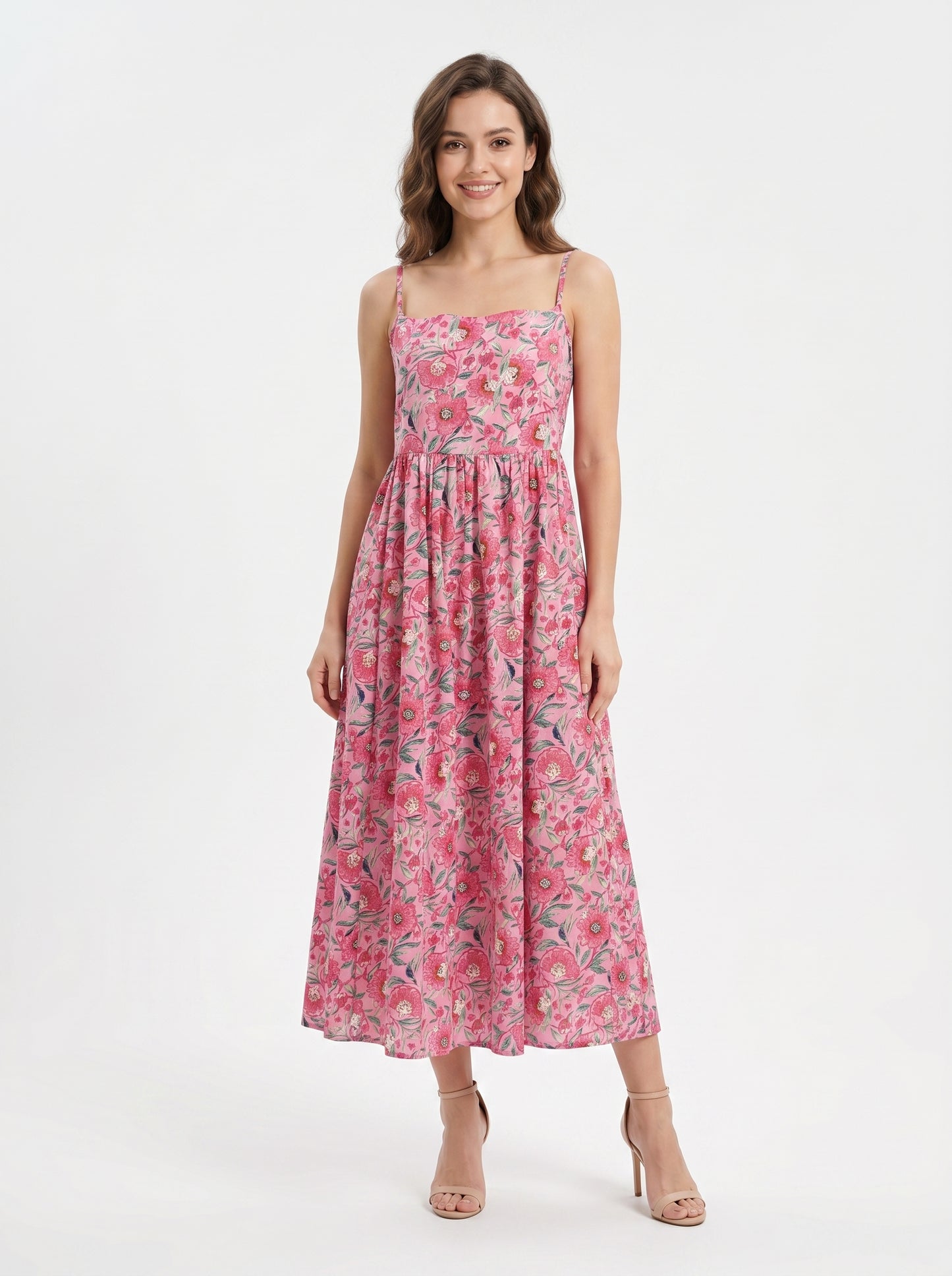 Blush Bloom – Pink Floral Luxe Dress