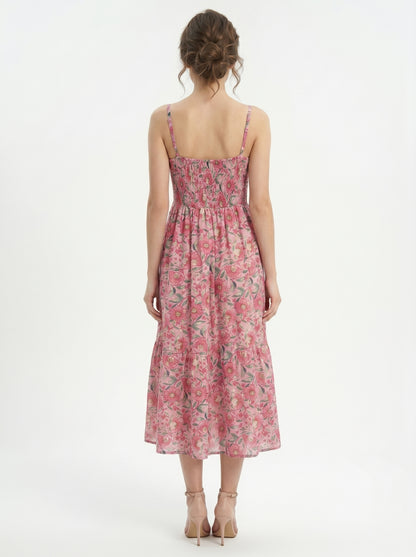 Blush Bloom – Pink Floral Luxe Dress