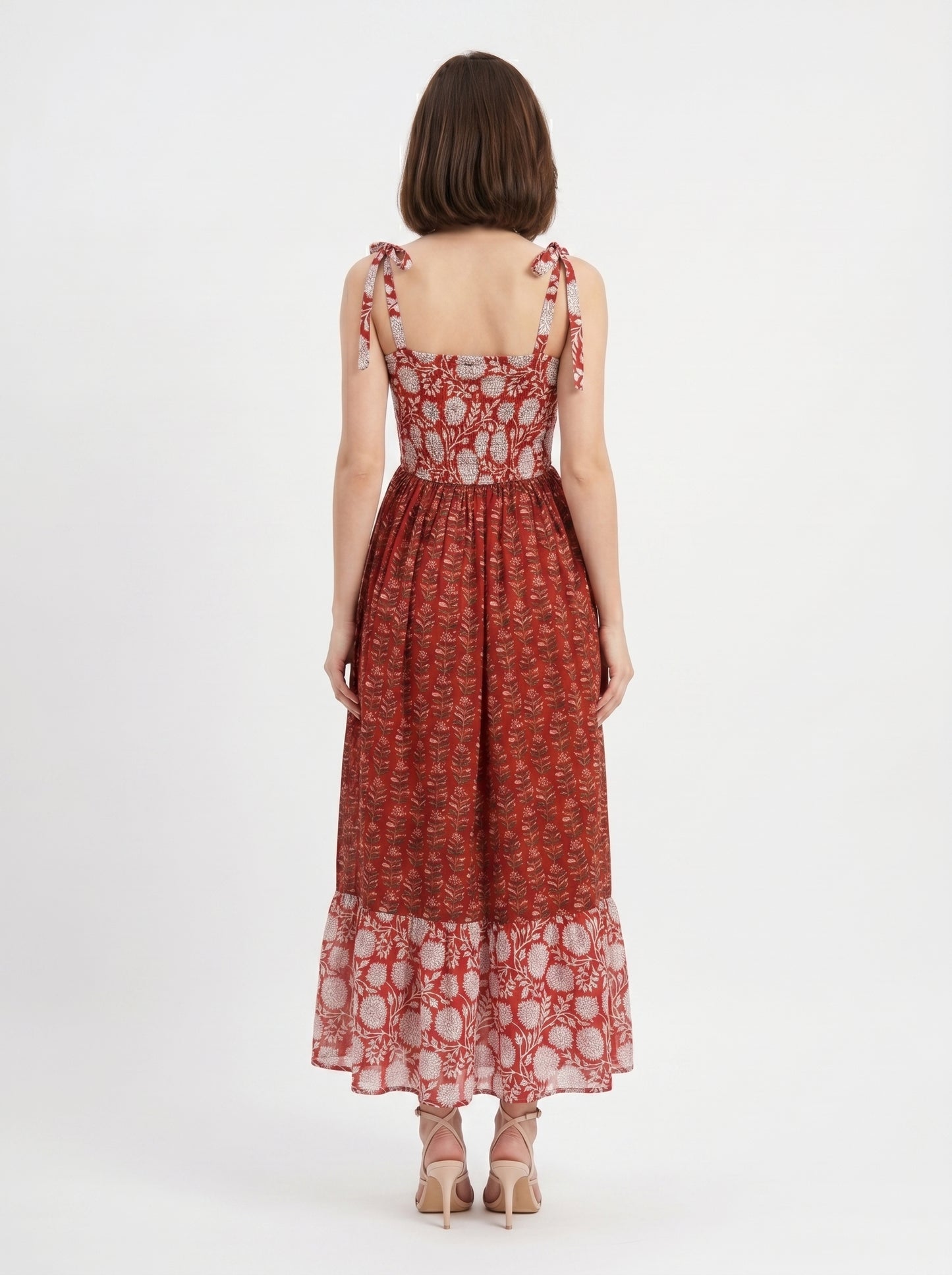 Scarlet Bloom – Red Floral Luxe Dress