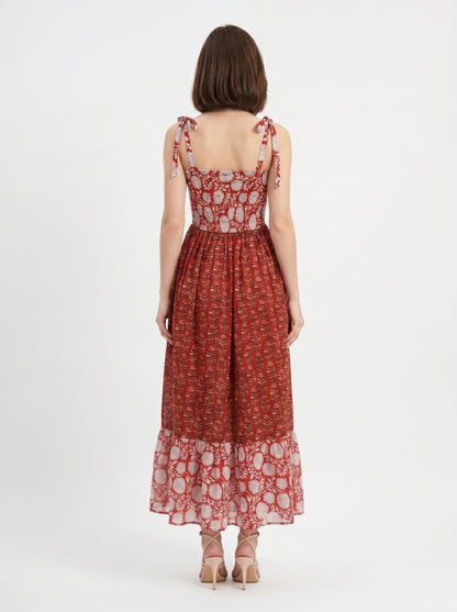 Scarlet Bloom – Red Floral Luxe Dress