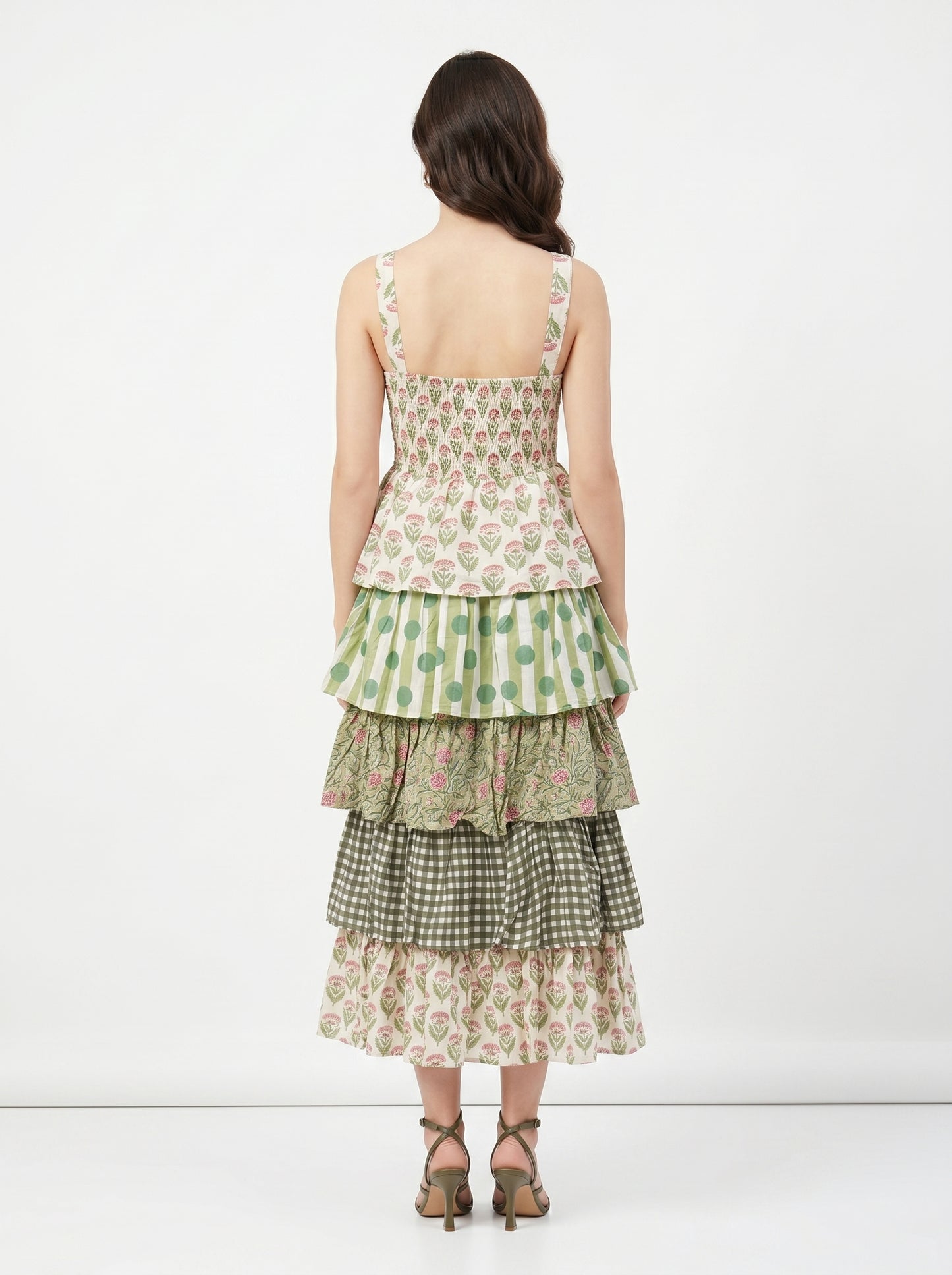 Emerald Frill – Green Floral Luxe Dress