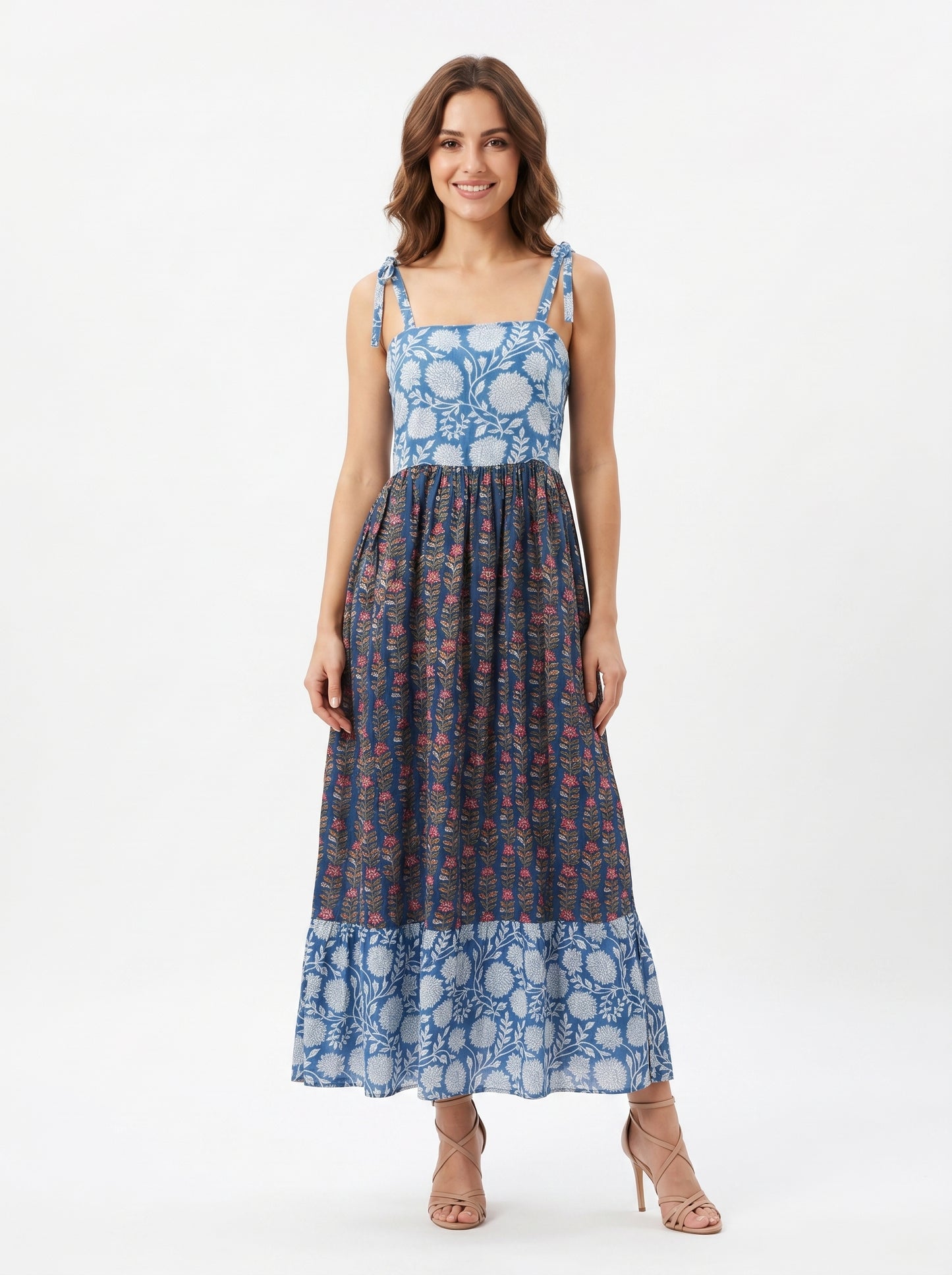 Blue Petal Bloom – Floral Luxe Dress