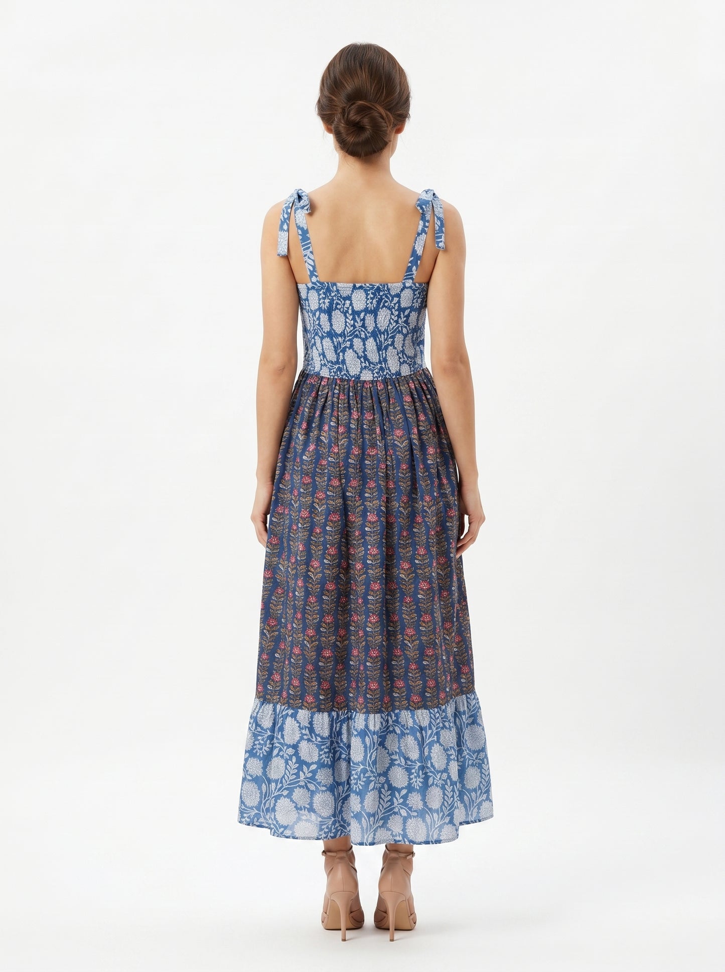 Blue Petal Bloom – Floral Luxe Dress